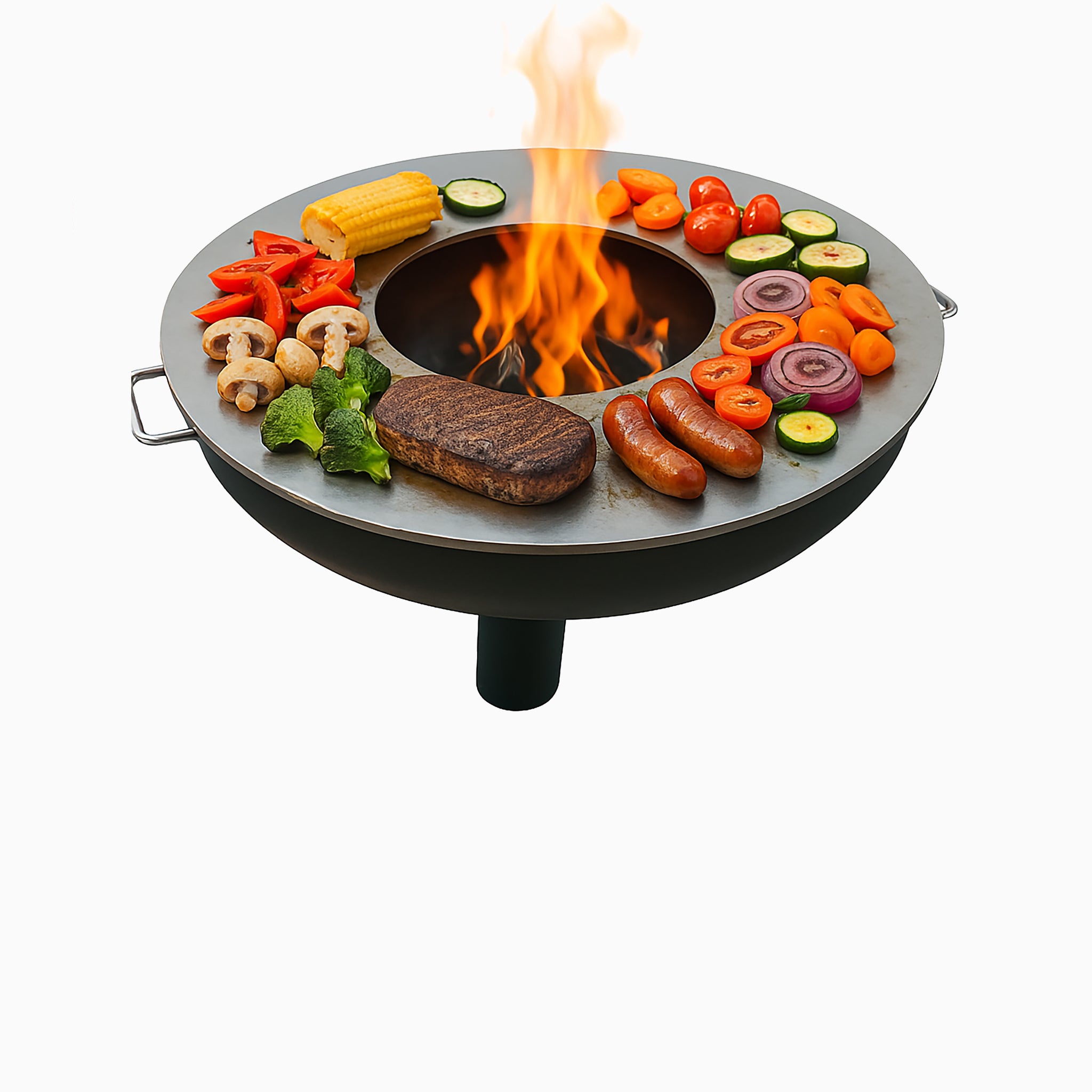 BBQ Grill Plate Round Stainless Steel for Fire Pit