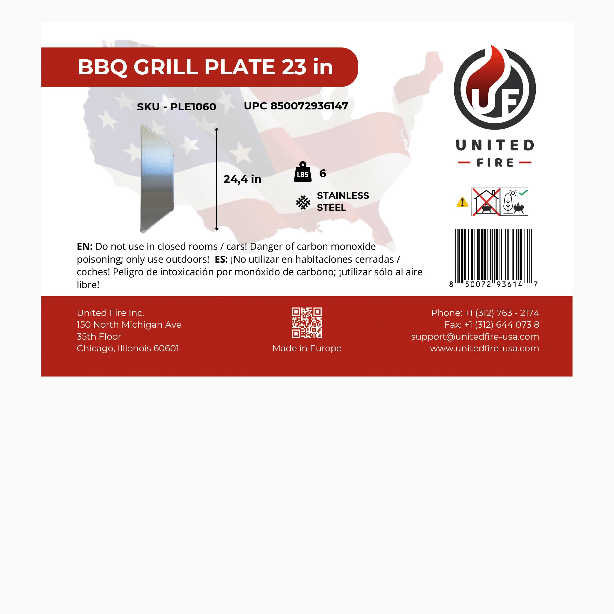 BBQ Grill Plate Stainless Steel for Fire Pit