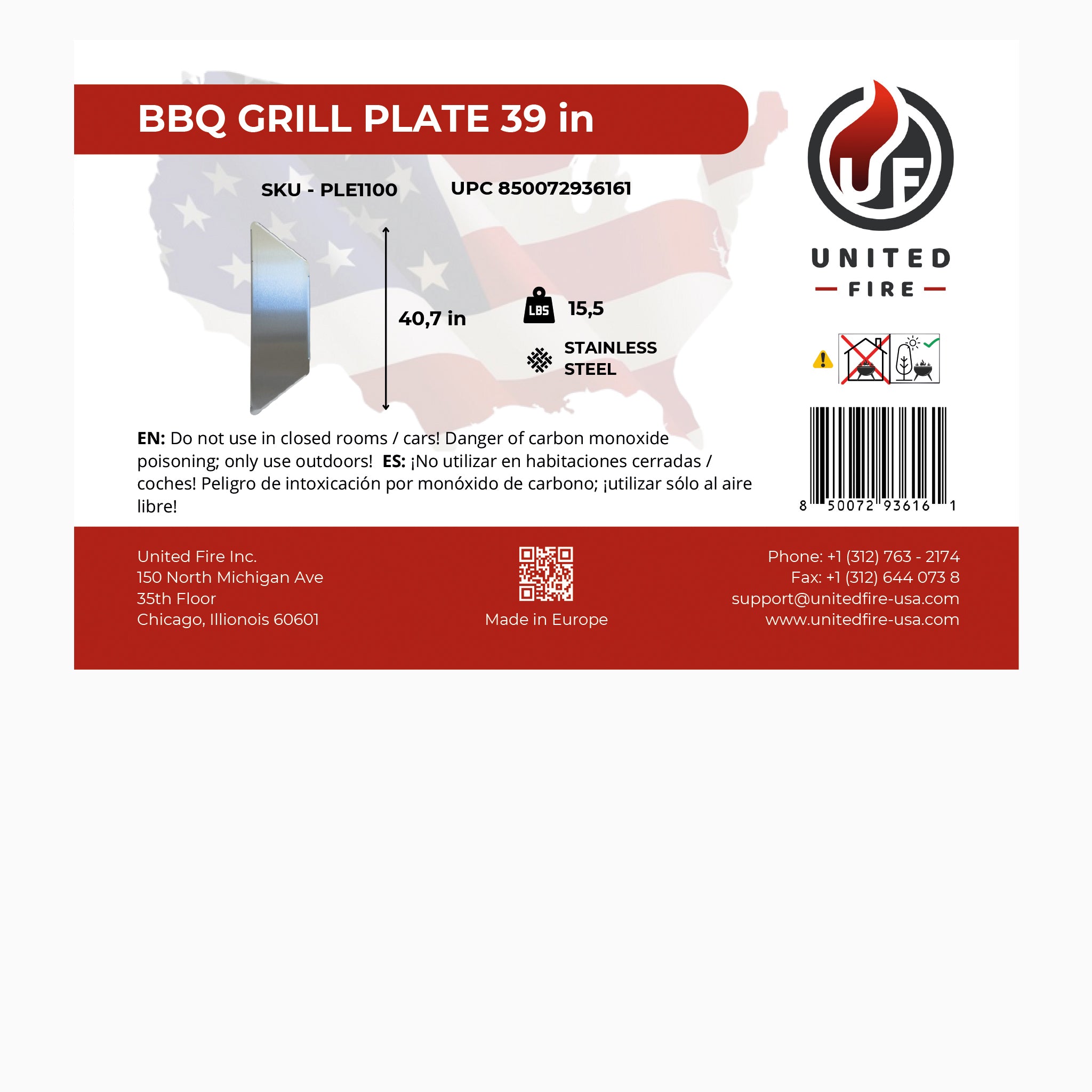 BBQ Grill Plate Stainless Steel for Fire Pit