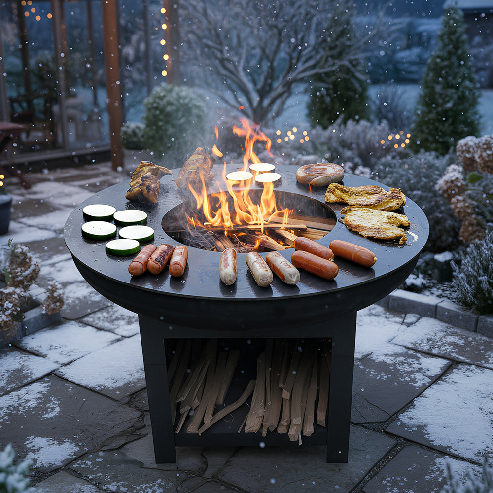 BBQ Grill Plate Round Stainless Steel for Fire Pit